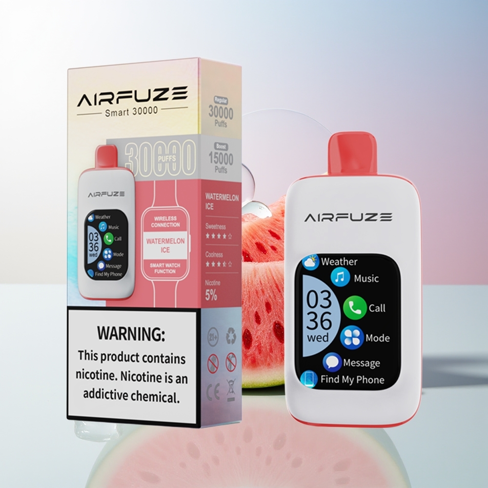 Wholesale Croatia AirFuze Smart 30000 Puffs Jednokratna Vape Lubenica Led 5 900mAh Type-C 201\\TFT